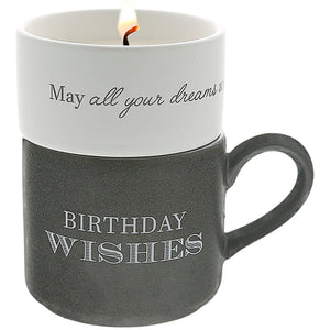 BIRTHDAY STACKING MUG AND CANDLE SET 100% SOY WAX SCENT: TRANQUILITY