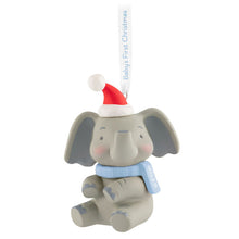 Load image into Gallery viewer, Baby Boy&#39;s First Christmas Elephant 2025 Ornament

