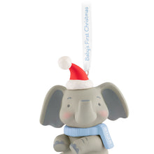 Load image into Gallery viewer, Baby Boy&#39;s First Christmas Elephant 2025 Ornament
