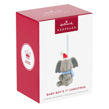 Load image into Gallery viewer, Baby Boy&#39;s First Christmas Elephant 2025 Ornament
