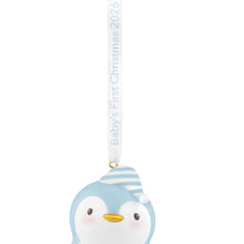 Load image into Gallery viewer, Baby Boy's First Christmas Penguin 2026 Ornament
