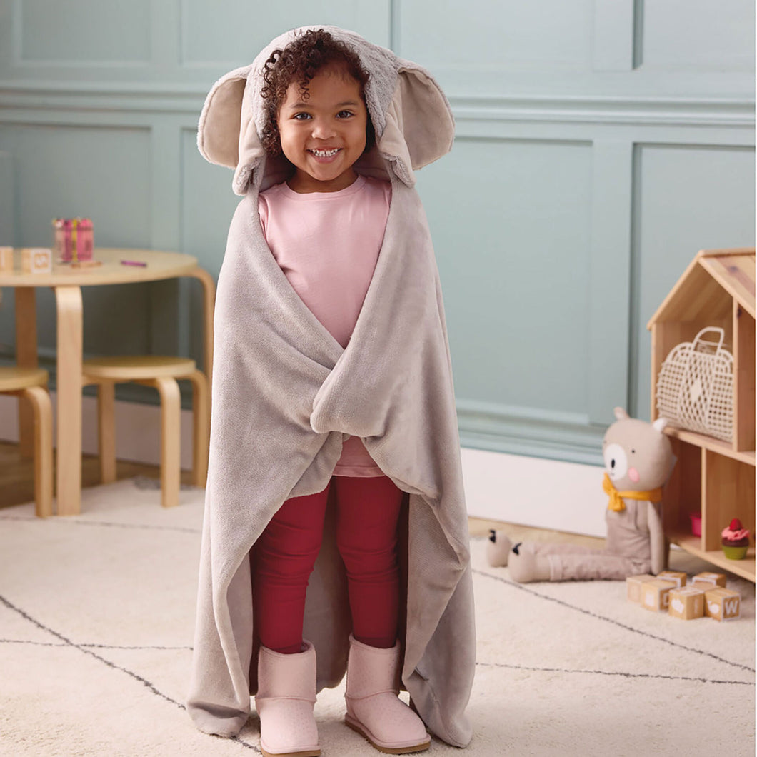 Baby Elephant Hooded Blanket With Pockets