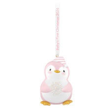Load image into Gallery viewer, Baby Girl's First Christmas Penguin 2026 Ornament
