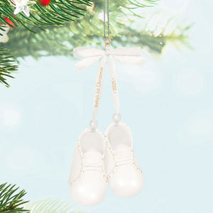 Baby's 1st Christmas Baby Booties 2025 Porcelain Ornament