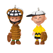 Load image into Gallery viewer, Mini The Peanuts® Gang Playing Catch Ornaments, Set of 2
