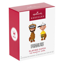 Load image into Gallery viewer, Mini The Peanuts® Gang Playing Catch Ornaments, Set of 2
