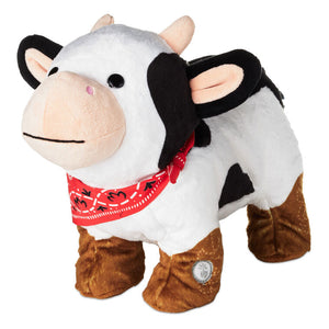 Spotted Cow in Boots Plush With Sound and Motion, 9"