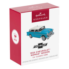 Load image into Gallery viewer, Mini Lil&#39; Classic Cars 1955 Chevrolet® Nomad® Wagon 2025 Metal Ornament, 0.75&quot;
