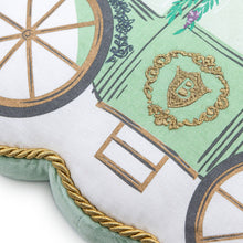 Load image into Gallery viewer, Bridgerton Green Carriage Shaped Throw Pillow
