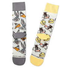 Load image into Gallery viewer, Looney Tunes™ Cartoon Faces Mismatched Novelty Crew Socks
