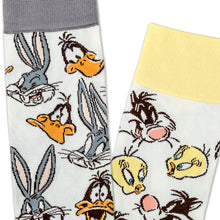 Load image into Gallery viewer, Looney Tunes™ Cartoon Faces Mismatched Novelty Crew Socks
