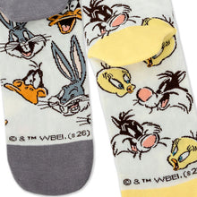 Load image into Gallery viewer, Looney Tunes™ Cartoon Faces Mismatched Novelty Crew Socks
