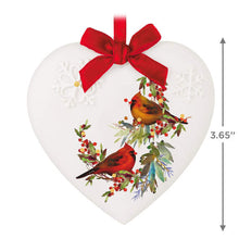 Load image into Gallery viewer, Christmas Cardinals Porcelain Ornament
