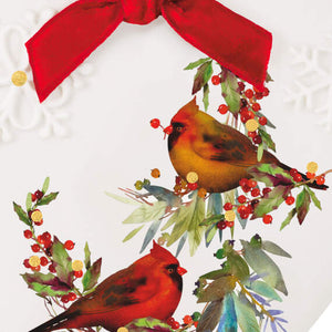 Christmas Cardinals Porcelain Ornament