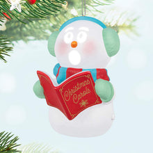 Load image into Gallery viewer, Caroling Snowman Musical Ornament With Light
