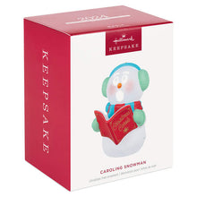 Load image into Gallery viewer, Caroling Snowman Musical Ornament With Light
