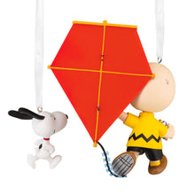 Load image into Gallery viewer, Peanuts® 75th Anniversary Charlie Brown and Snoopy Hallmark Ornaments, Set of 2
