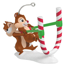 Load image into Gallery viewer, Disney Chip and Dale Candy Cane Catapult Ornament
