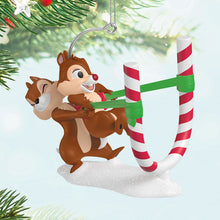 Load image into Gallery viewer, Disney Chip and Dale Candy Cane Catapult Ornament
