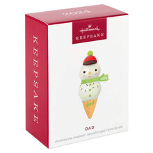 Load image into Gallery viewer, Dad Snowman Ice Cream Cone 2024 Ornament
