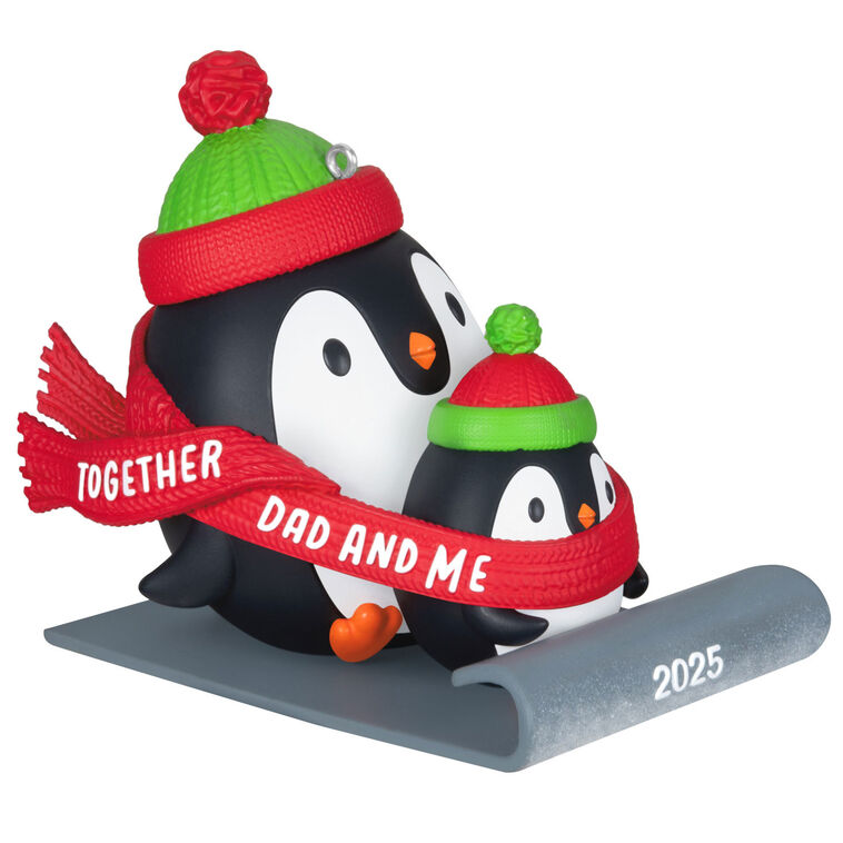 Dad & Me Penguins Sledding 2025 Ornament