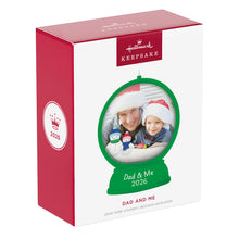 Load image into Gallery viewer, Dad and Me Snow Globe 2026 Photo Frame Ornament
