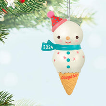 Load image into Gallery viewer, Daughter Snowman Ice Cream Cone 2024 Ornament
