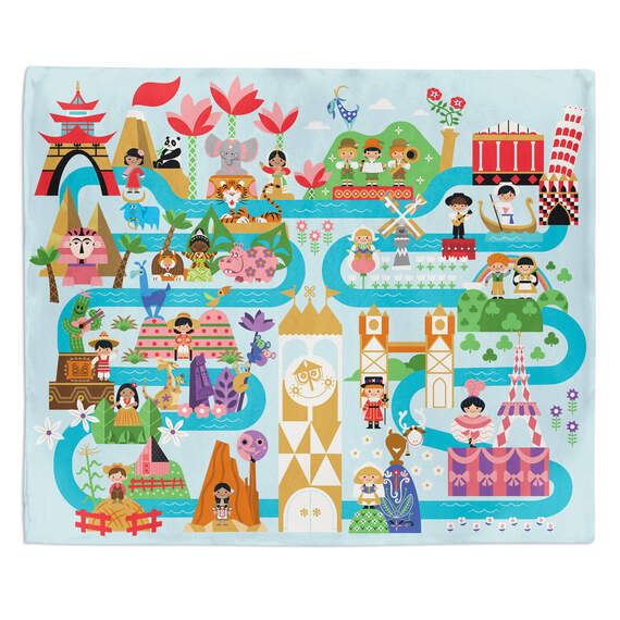 Disney It's a Small World Map Throw Blanket, 60x52