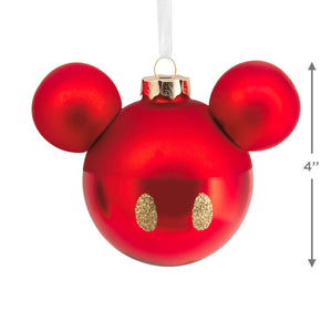 Disney Mickey Mouse Ears Icon Glass Hallmark Ornament