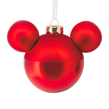 Load image into Gallery viewer, Disney Mickey Mouse Ears Icon Glass Hallmark Ornament
