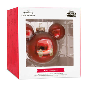 Disney Mickey Mouse Ears Icon Glass Hallmark Ornament