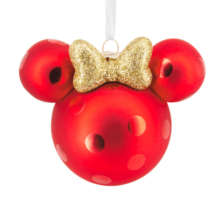 Disney Minnie Mouse Ears Icon Glass Hallmark Ornament