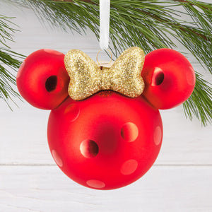 Disney Minnie Mouse Ears Icon Glass Hallmark Ornament