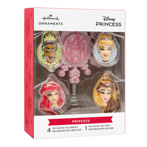 Mini Disney Princess Hallmark Tree Topper and Ornaments, Set of 5