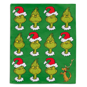 Dr. Seuss™ Grinch Faces Fleece Blanket, 51x62