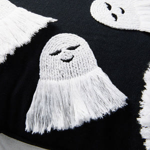 Fringe Ghosts Halloween Pillow, 16x16