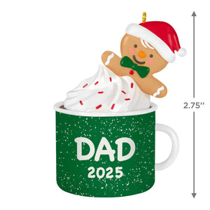 Dad Gingerbread Boy in Mug 2025 Ornament
