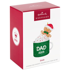 Dad Gingerbread Boy in Mug 2025 Ornament