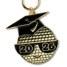 Load image into Gallery viewer, Black and Gold Disco Ball 2026 Graduation Keychain
