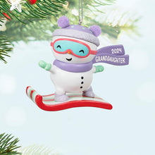 Load image into Gallery viewer, Granddaughter Snowboarding Snowman 2024 Ornament
