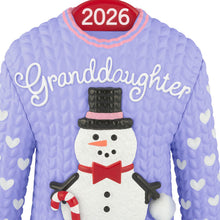 Load image into Gallery viewer, Granddaughter Snowman Sweater 2026 Ornament
