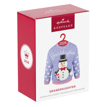 Load image into Gallery viewer, Granddaughter Snowman Sweater 2026 Ornament
