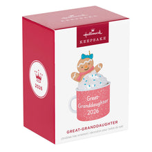 Load image into Gallery viewer, Great-Granddaughter Hot Cocoa Mug 2026 Ornament
