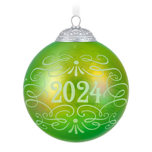 Christmas Commemorative 2024 Glass Ball Ornament