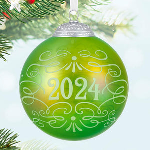 Christmas Commemorative 2024 Glass Ball Ornament