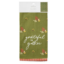 Load image into Gallery viewer, Grateful to Gather Autumn Tea Towel, 18x26
