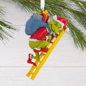 Dr. Seuss's How the Grinch Stole Christmas!™ Grinch on Ladder Hallmark Ornament