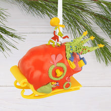 Load image into Gallery viewer, Dr. Seuss&#39;s How the Grinch Stole Christmas!™ Grinch on Sleigh Hallmark Ornament
