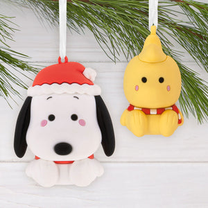 Better Together Peanuts® Holiday Snoopy and Woodstock Magnetic Hallmark Ornaments, Set of 2