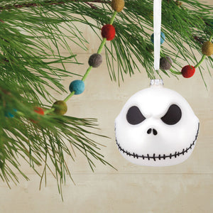 Disney Tim Burton's The Nightmare Before Christmas Jack Skellington Blown Glass Hallmark Ornament
